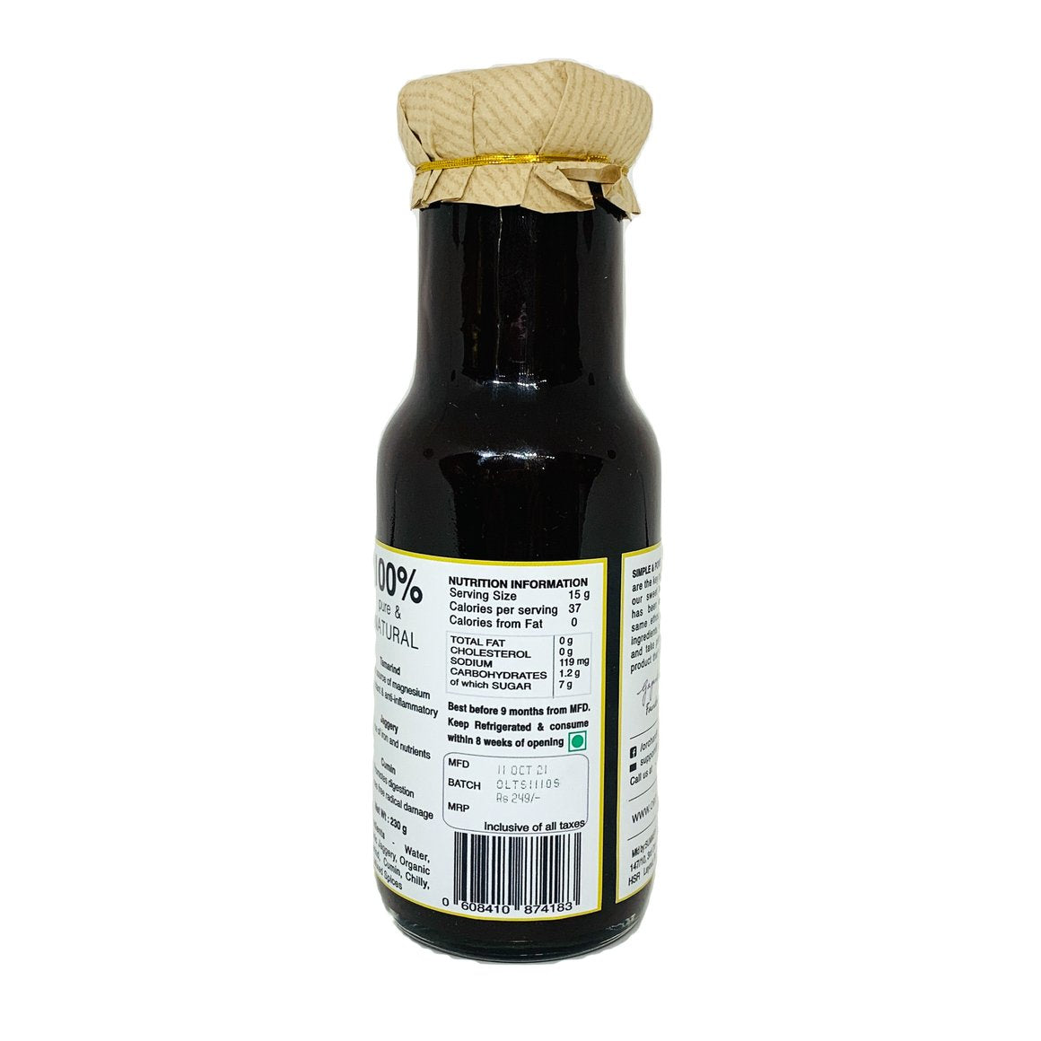 Tamarind Sauce – No Refined Sugar - Orchard Lane – 230gm
