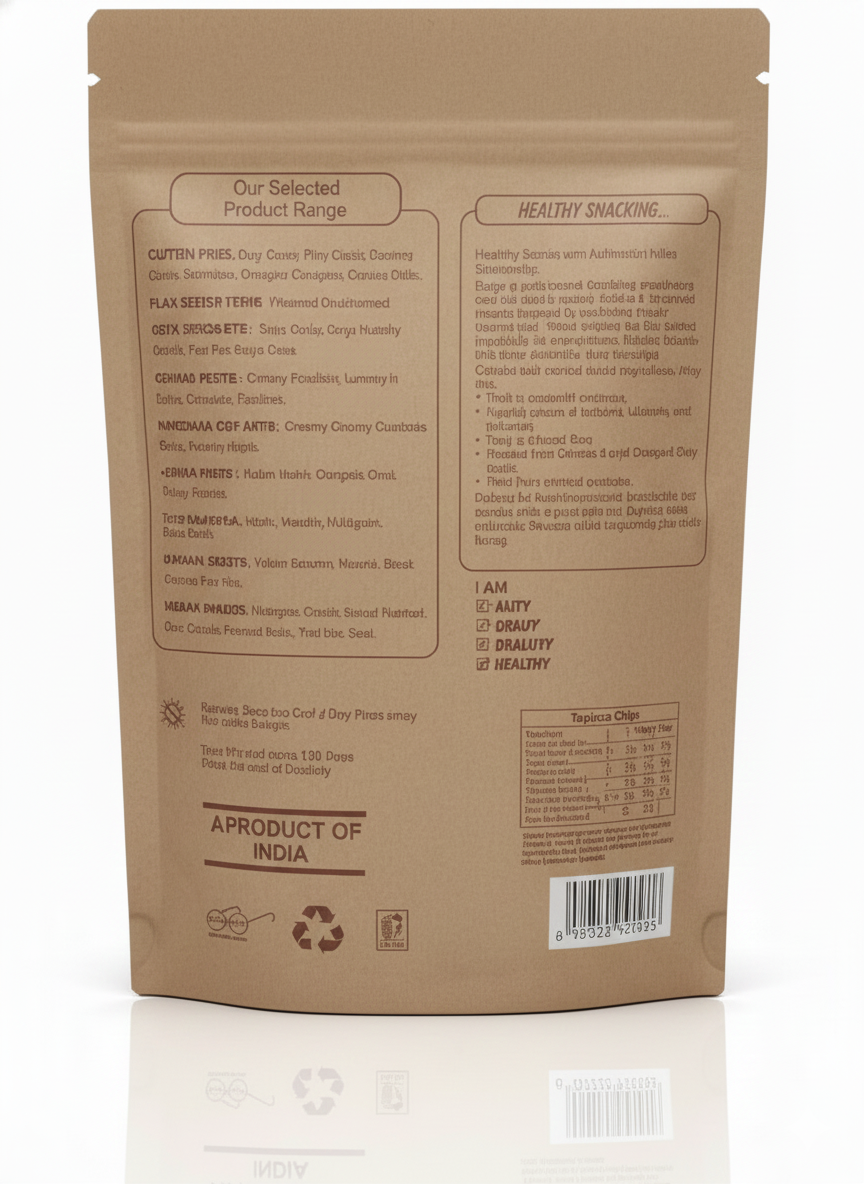 Tapioca Chips - Gluten Free Tapioca Chips - Zero Cholesterol- No Trans Fat - No Preservative- High Energy -100% Healthy Delicacy-190gm