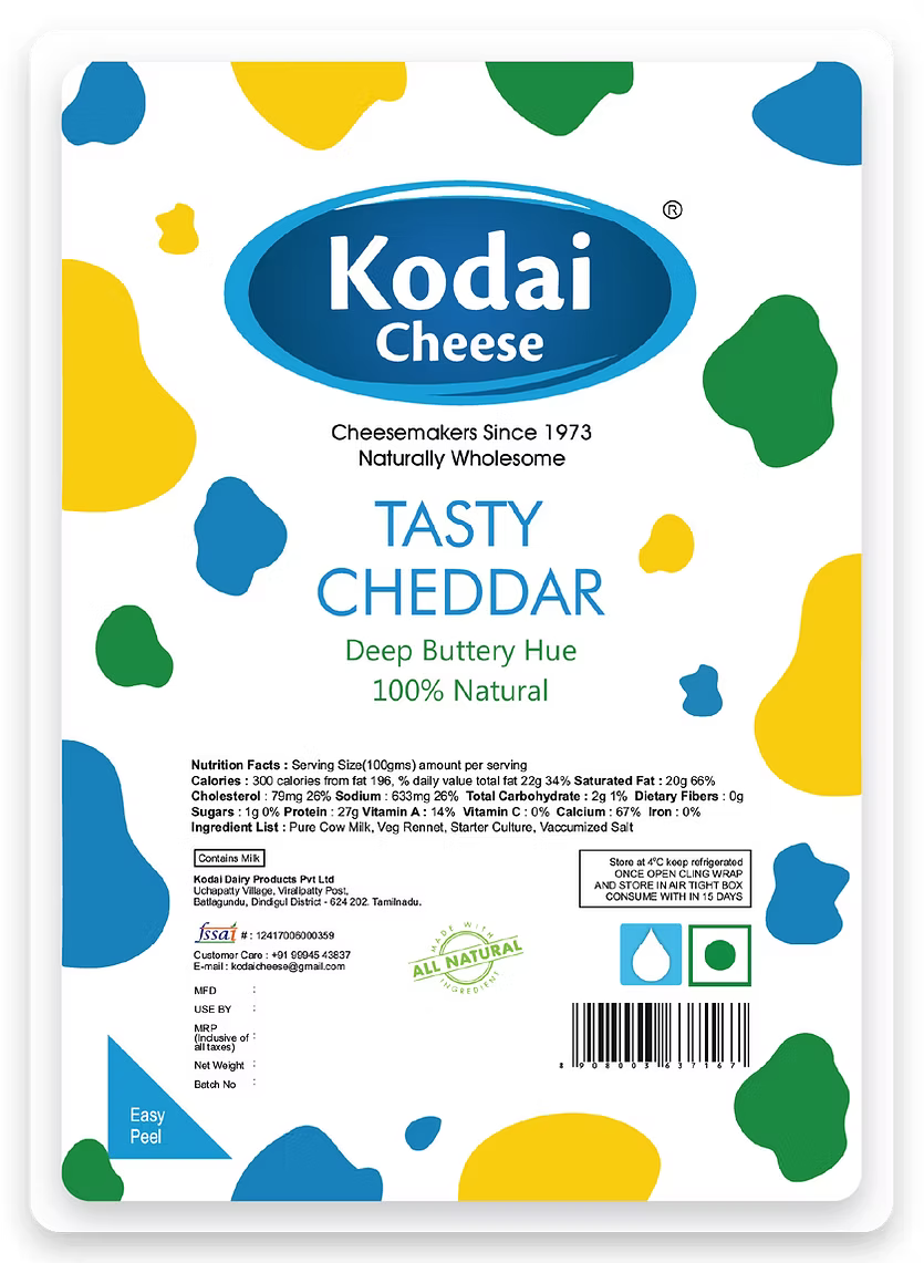 Tasty Cheddar - Pasteurized - Kodai - 200gm