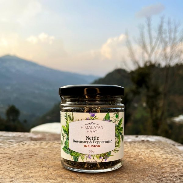 Tea | Nettle Rosemary And Peppermint Infusion - Single Origin - Caffeine Free, Improve Focus, Memory & Aid Digestion - Himalayan Haat - 30gm