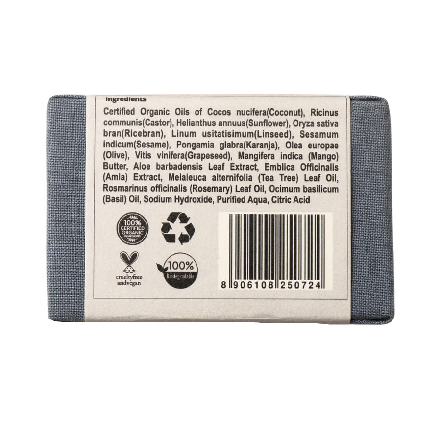 Soap | Oil Soap - Tea Tree Rosemary - Enriched With Amla & Tea Tree Oil - Rustic Art - 100gm