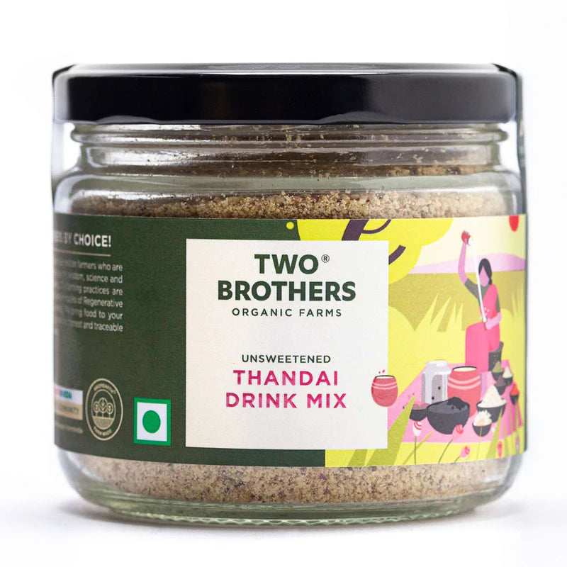 Thandai Drink Mix | Unsweetend - Dry Fruit Drink Mix - No Additives, Binders, Fillers & No Preservatives - Two Brothers - 180gm