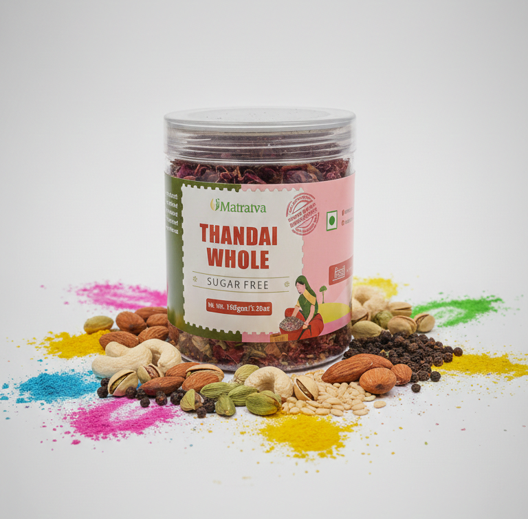 Thandai | Whole Thandai - Sugar Free -Immunity Booster Thandai, Handmade- No Artificial Additives, No Preservatives -Matratva- 150gm