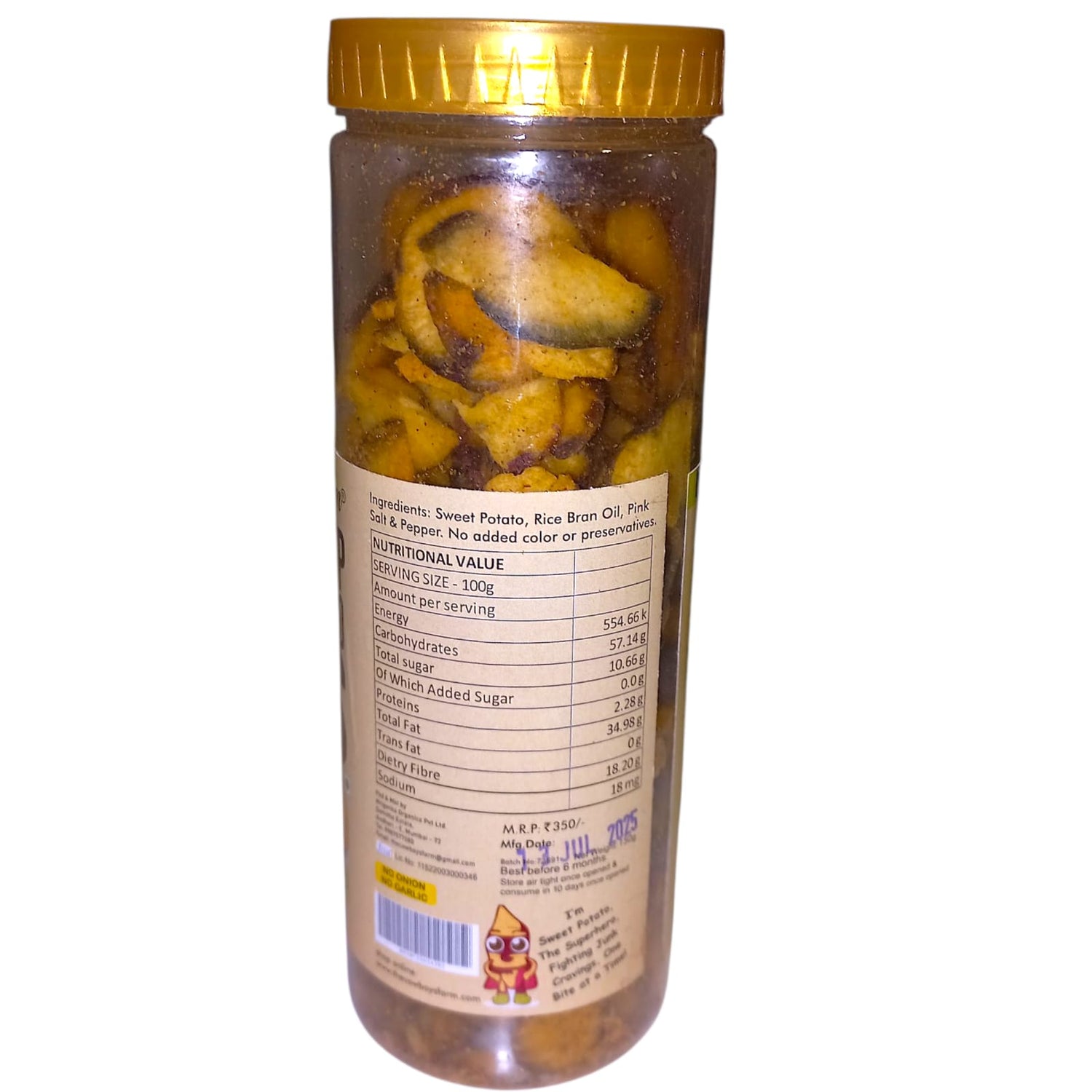 Chips | Extra Crisp Sweet Potato Chips - Gluten Free, No Palm Oil, No Onion. No Garlic & No Added Preservatives – The Cow Boys Farm – 150gm