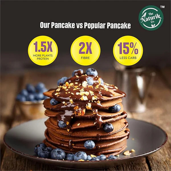 Millet Pancake & Waffle Mix | Double Chocolate - Vegan, Gluten Free, No Maida, No Sugar, No Palm Oil & No Added Preservatives – The Naturik Co – 150gm