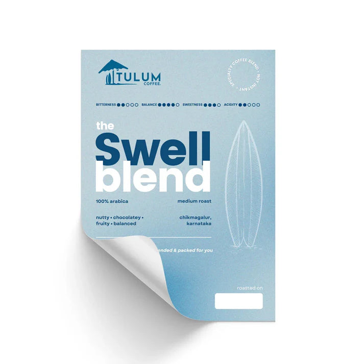 Coffee | The Swell Blend (Whole Beans) - Chikmagalur, Karnataka - 100% Arabica - No Added Sugar, Honey, Fruit, Flavor, Chicory Or Preservatives - Tulum Coffee – 250gm