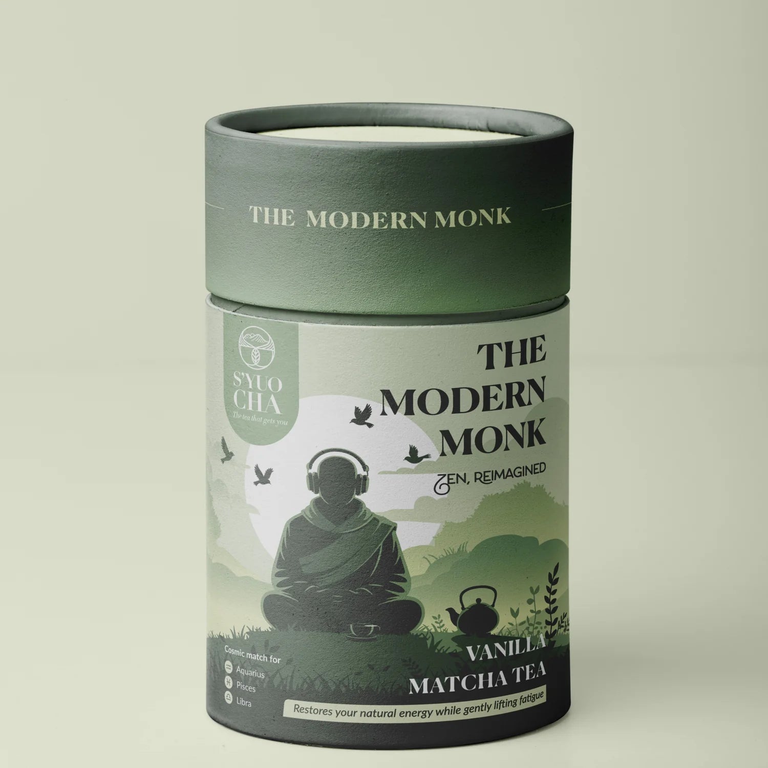 Tea | The Modern Monk - Vanilla Matcha Tea- Natural Long Lasting Energy Tea-Fresh Aroma-No Artificial Coloring- No Added Preservatives - Syuo Cha - 50gm