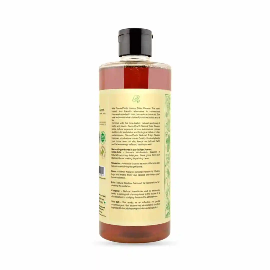 Toilet Cleaner | (Enriched With Reh, Sea Salt, Soap Nuts, Neem & Camphor) - Natural - Eco Friendly & Non Toxic - Sacred Earth - 500ml