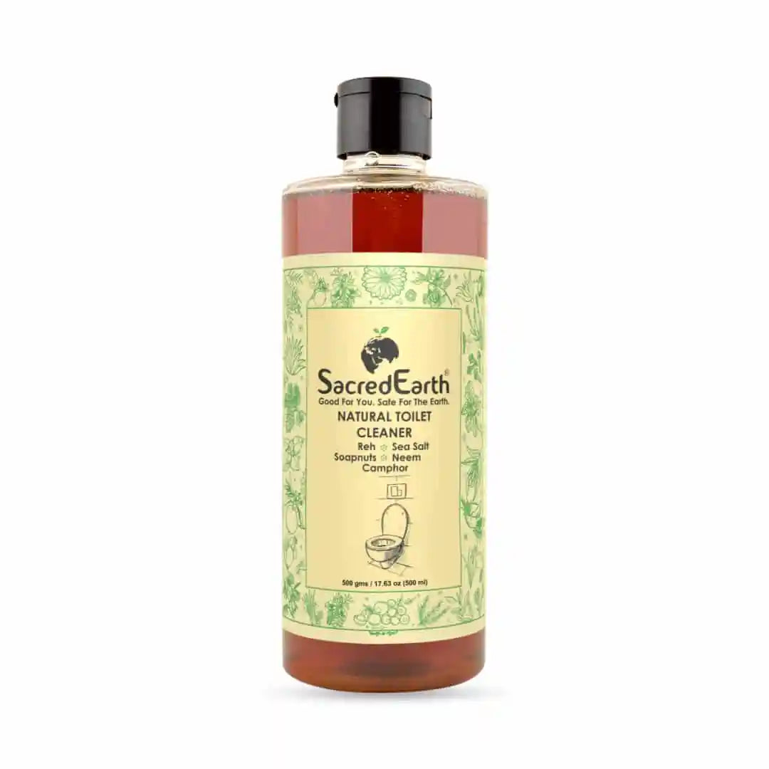 Toilet Cleaner | (Enriched With Reh, Sea Salt, Soap Nuts, Neem & Camphor) - Natural - Eco Friendly & Non Toxic - Sacred Earth - 500ml