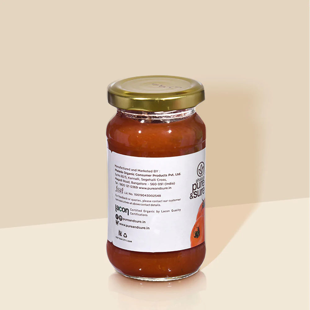 Tomato Basil Sauce - Organic - Indian - Pure And Sure - 190gm