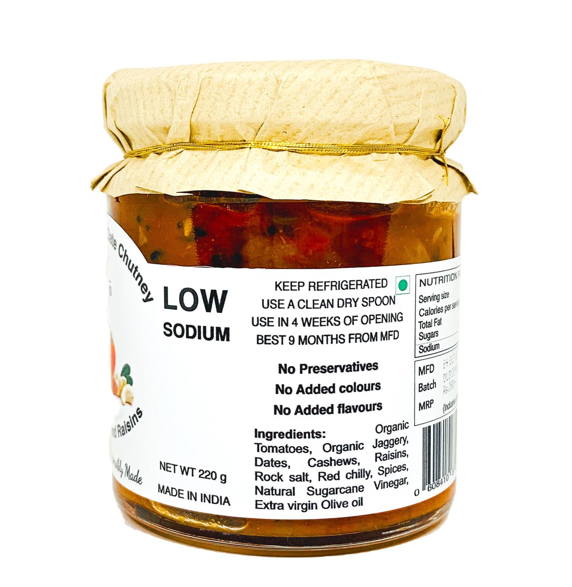 Tomato Date Chutney – Vegan, Gluten Free & No Added Sugar - Orchard Lane – 200gm