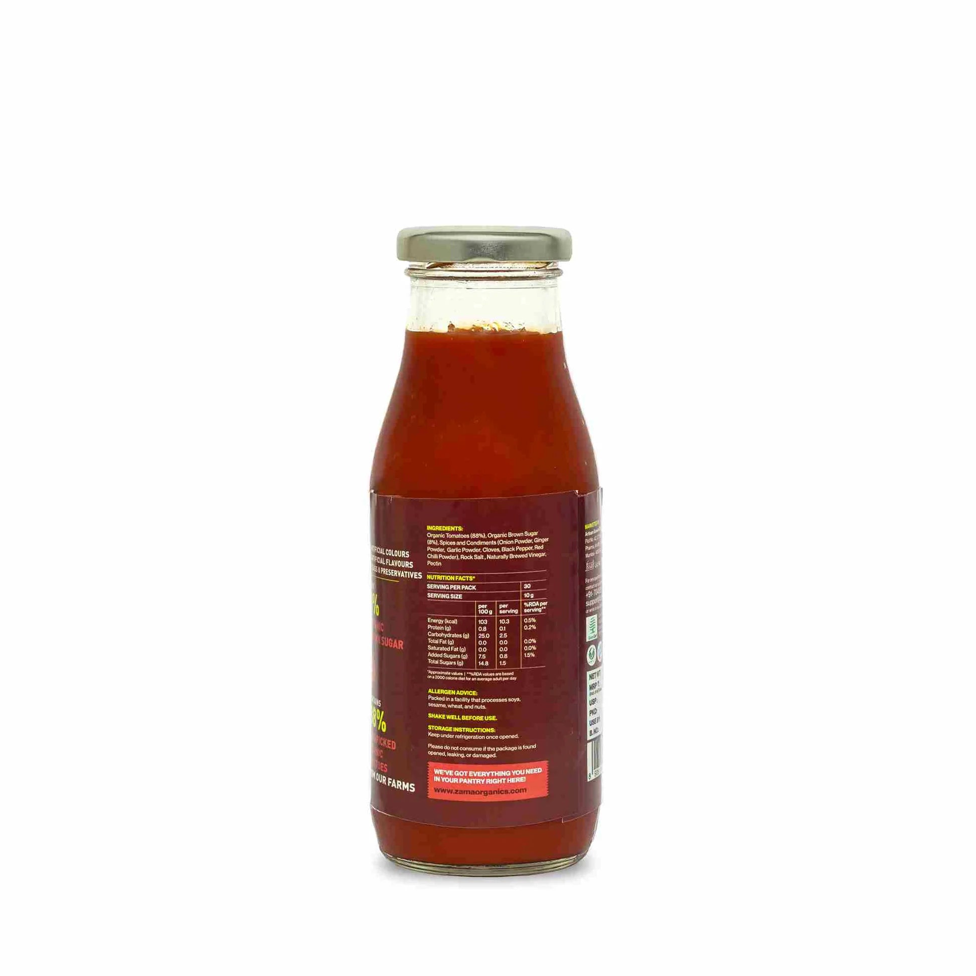 Tomato Ketchup | Certified Organic - No Artificial Colour, Flavour & Preservatives - Zama Organics - 300gm