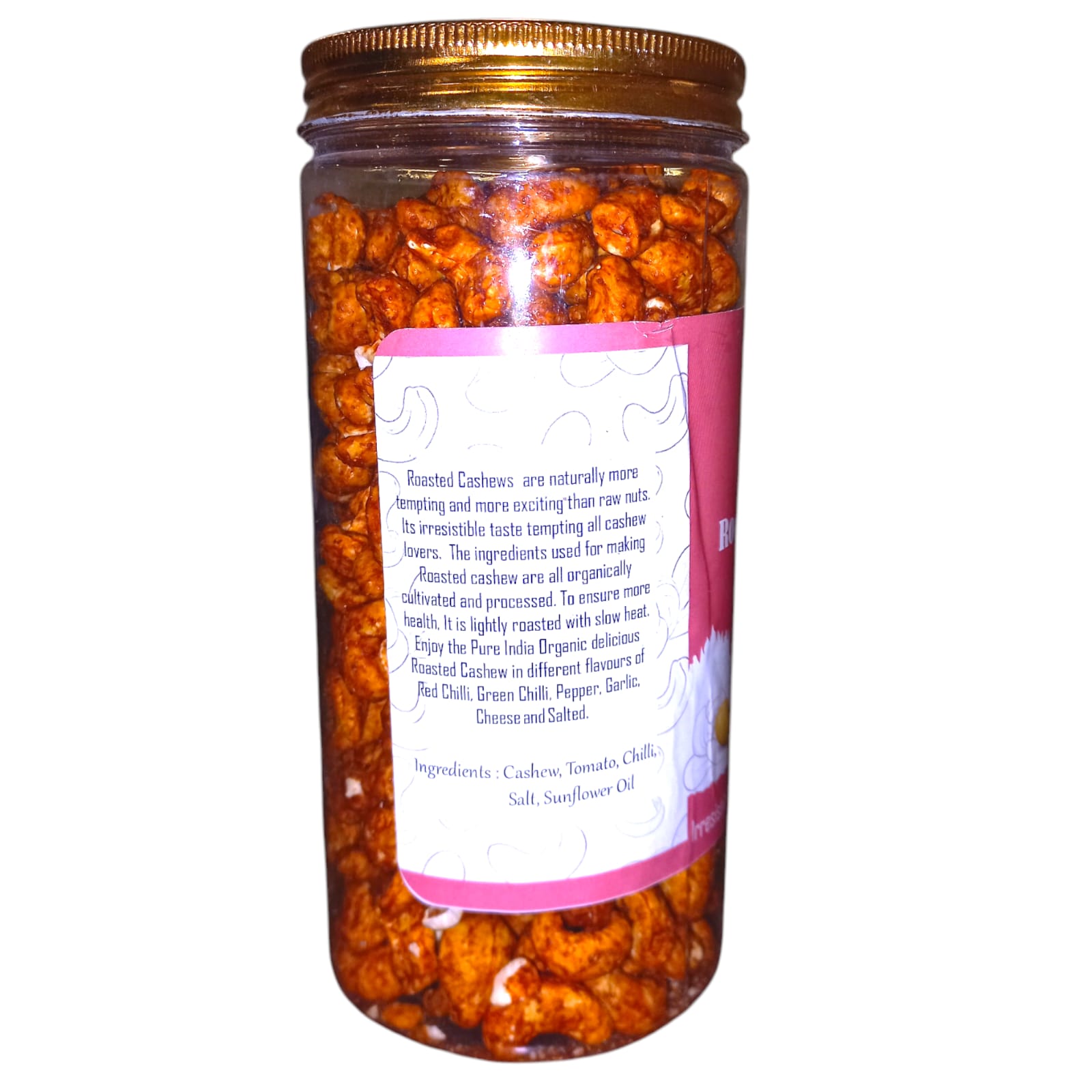 Cashew | Tomato Chilly (Roasted) – USDA Organic – Mrt Organics – 500gm