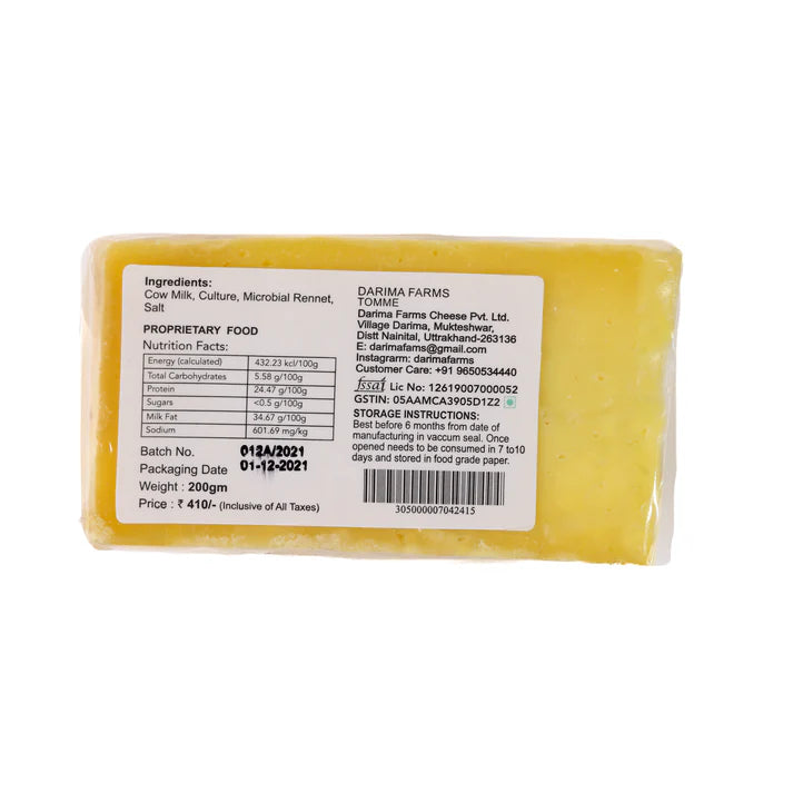 Tomme Cheese - Pasteurized - Darima - 150gm