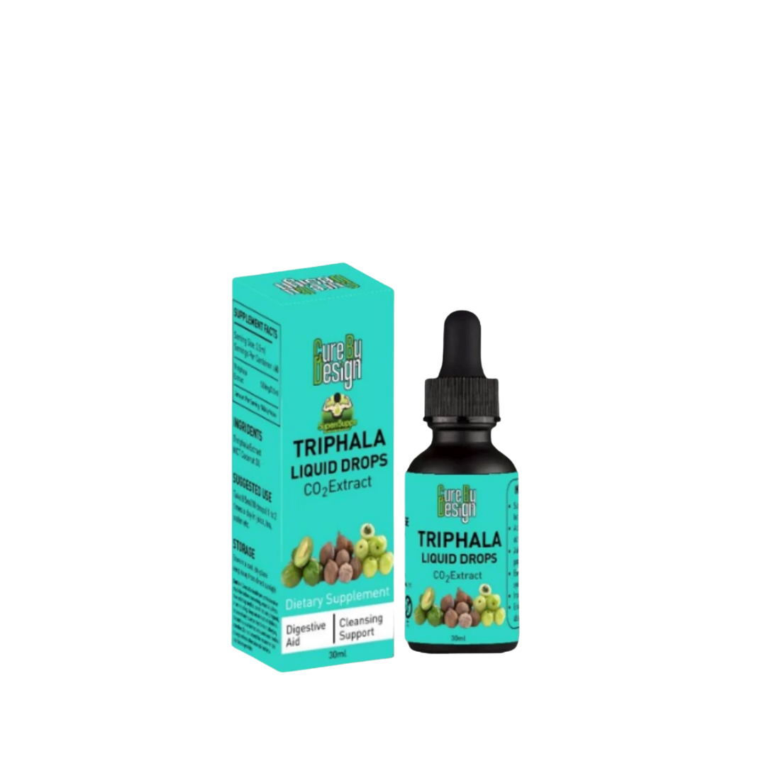 Triphala Liquid Drops | Co2 Extract - Improve Digestion & Detox - Refresh Your Body & Cleanse Naturally - Cure By Design - 30ml