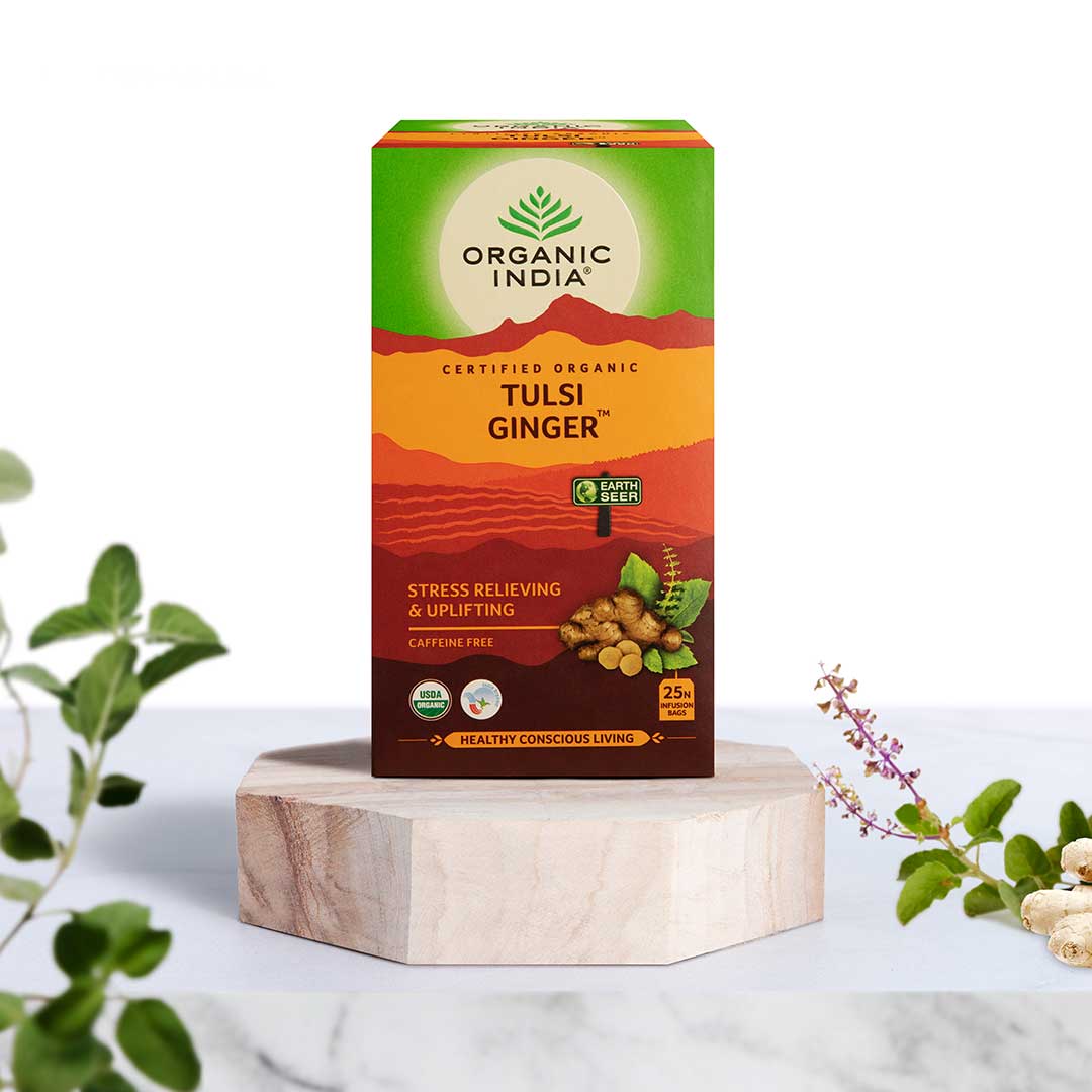 Tulsi Ginger - Certified Organic - Caffeine Free - Organic India - 25Tea Bags
