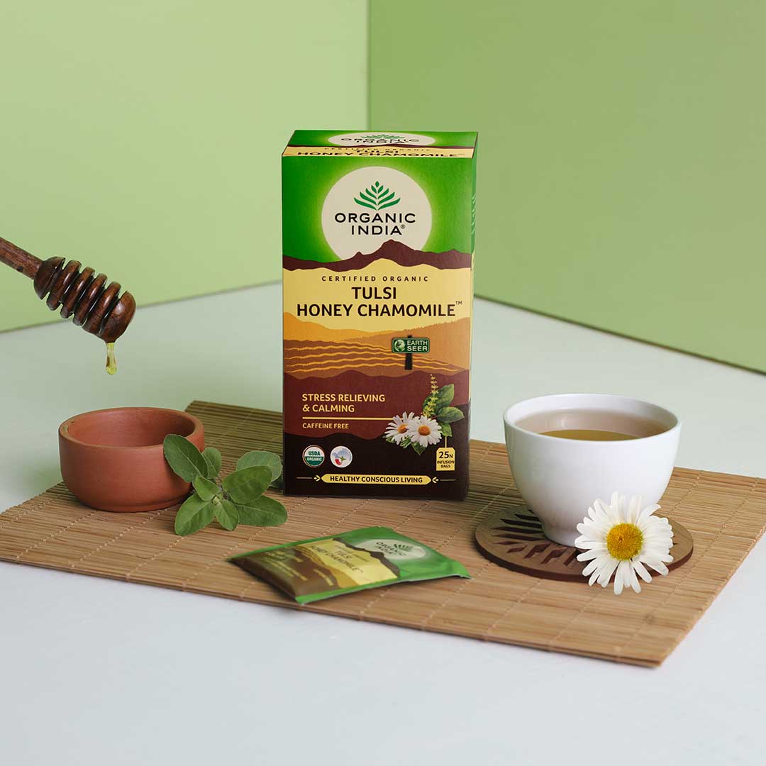 Tulsi Honey Chamomile – Caffeine Free - Organic India – 25Tea Bags