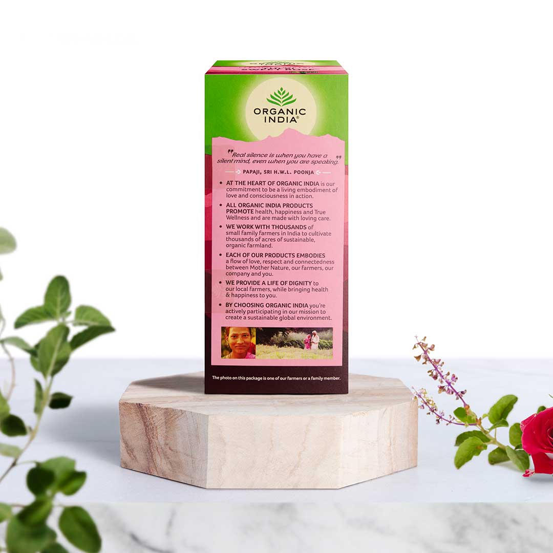 Tulsi Sweet Rose Tea - Caffeine Free - Organic India - 25Tea Bags