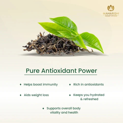 Tea | Tulsi Green Tea Lemon Ginger (With Green Tea, Tulsi, Ginger, And Lemongrass) - Ayurvedic Stress Relief & Immunit - Certified Organic Ayurvedic Infusion - Gluten Free & No Added Flavours - Maharishi Ayurveda - 20 Tea Bags