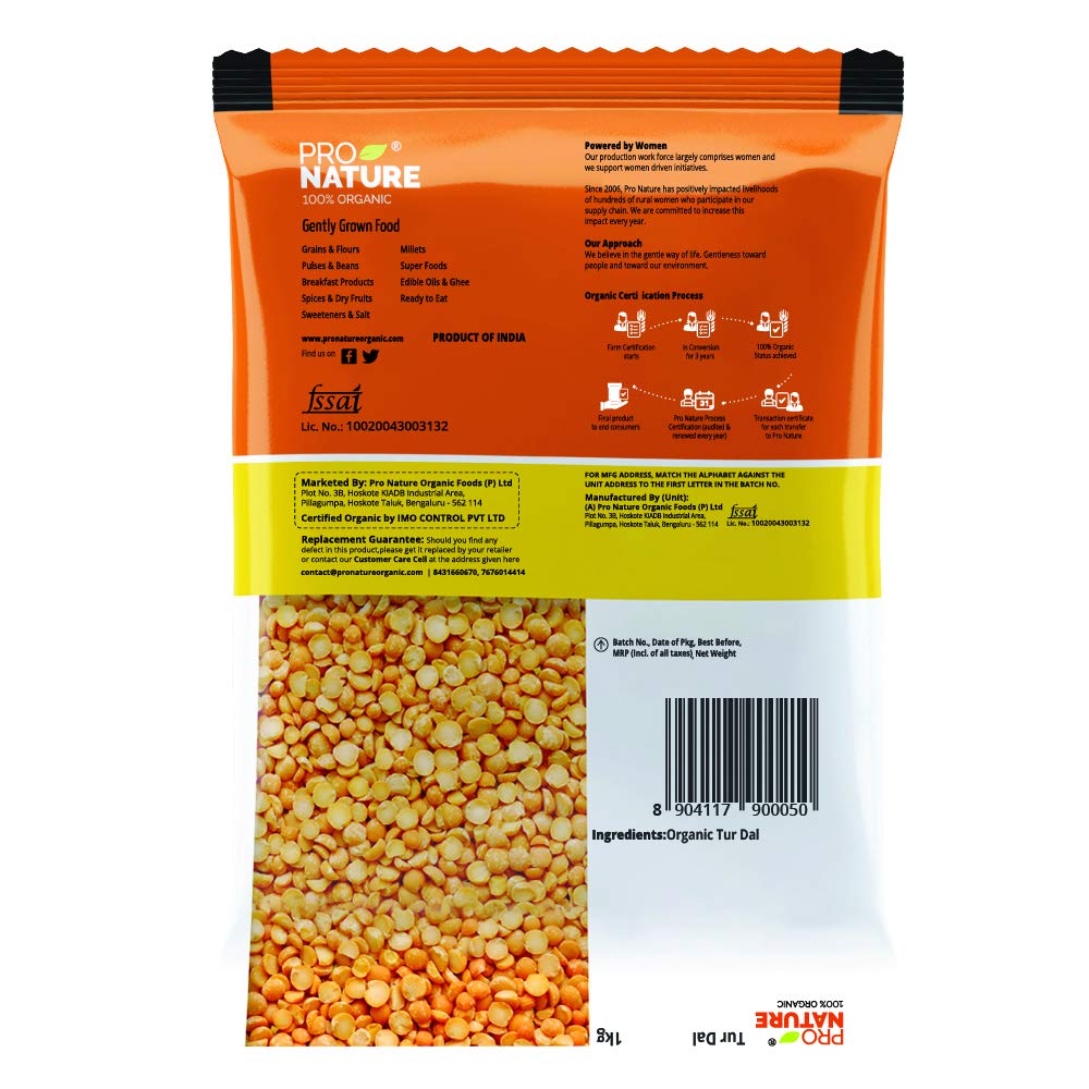Tur Dal (Unpolished) - Pro Nature - 1000gm