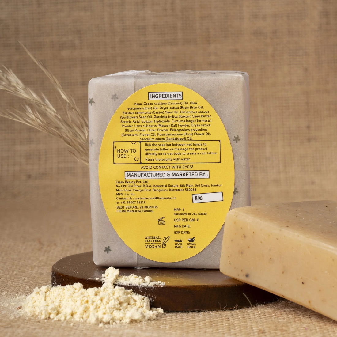 Soap | Ubtan Body Scrub Bar - Olive Oil Based - Chemical Free – The Bare Bar – 100gm