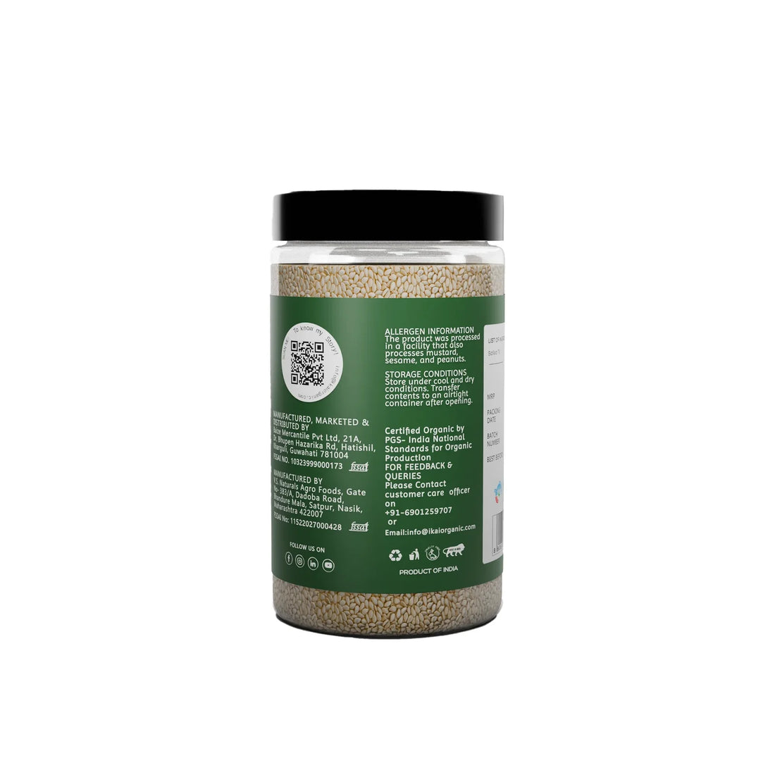 Seeds| White Sesame Seeds - Safed Til ,Healthy Seeds ,Good Fats - No Preservatives- Ikai Organic – 100gm