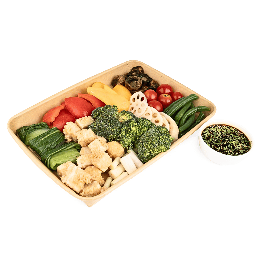 Asian Vegetables with Chilli Garlic Sauce - Fresh - Ready to Cook - Vegan & Gluten Free - Made with Organic Ingredients - Box