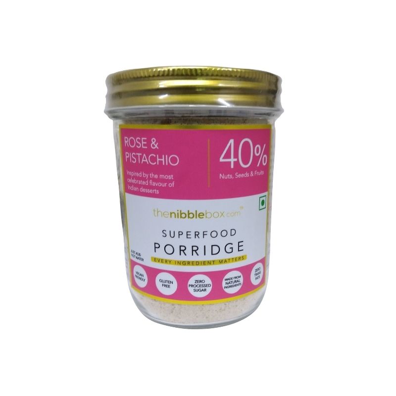 Rose And Pistachio Porridge - Vegan, Gluten Free & Zero Processed Sugar - The Nibble Box - 200gm