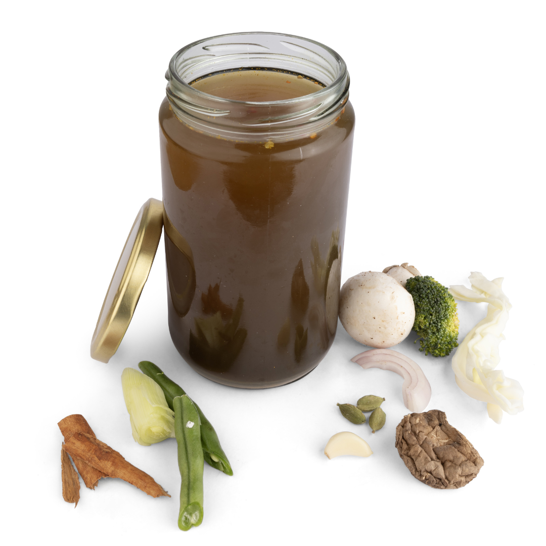 Indian Style Veg Stock – Cooked For 8-10 Hours – Vegan & Gluten Free – Made with Organic Ingredients – Nature’s Soul – 1000ml