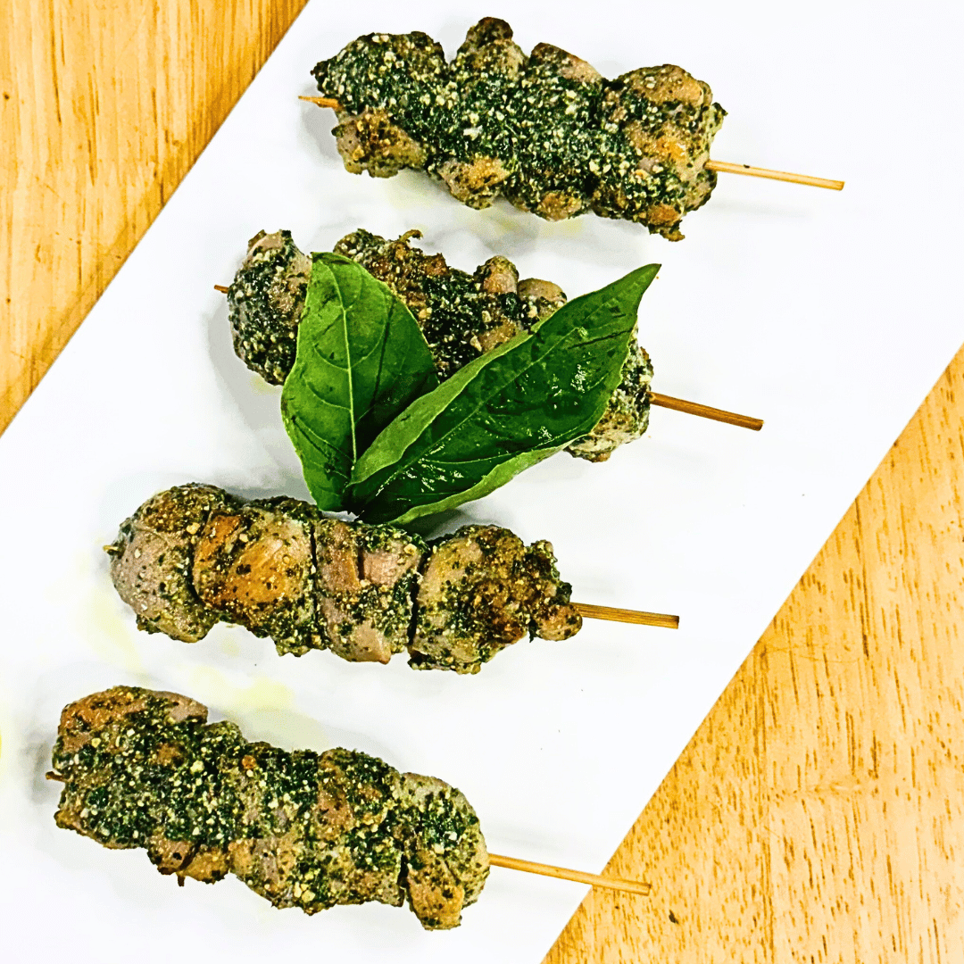 Pesto Grilled Chicken Skewers - Fresh - Gluten Free - Made with Organic Ingredients - Non GMO, Antibiotics & Hormone Free - 250gm
