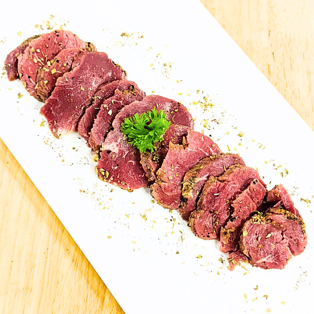 Buff Tenderloin Pastrami - Fresh - Make On Pre-Order Only - Gluten Free - Made with Organic Ingredients - Non GMO, Antibiotics & Hormone Free - 250gm