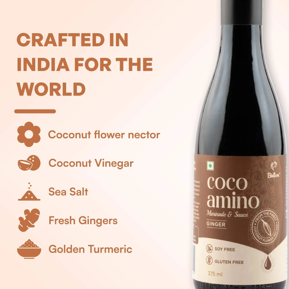 Coco Amino | Marinade & Sauce (ginger) – Gluten Free & Soy Free – Balion – 375ml