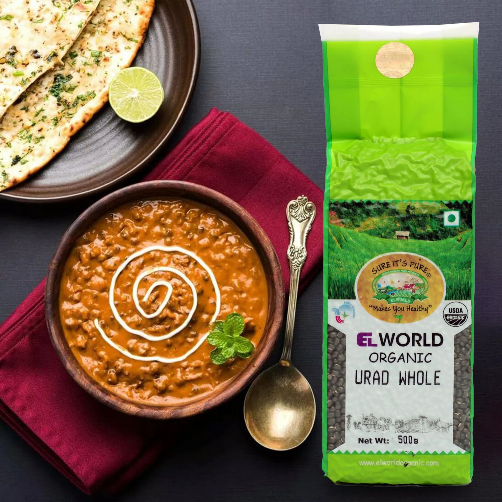 Urad Whole | USDA Organic – Elworld Agro – 500gms
