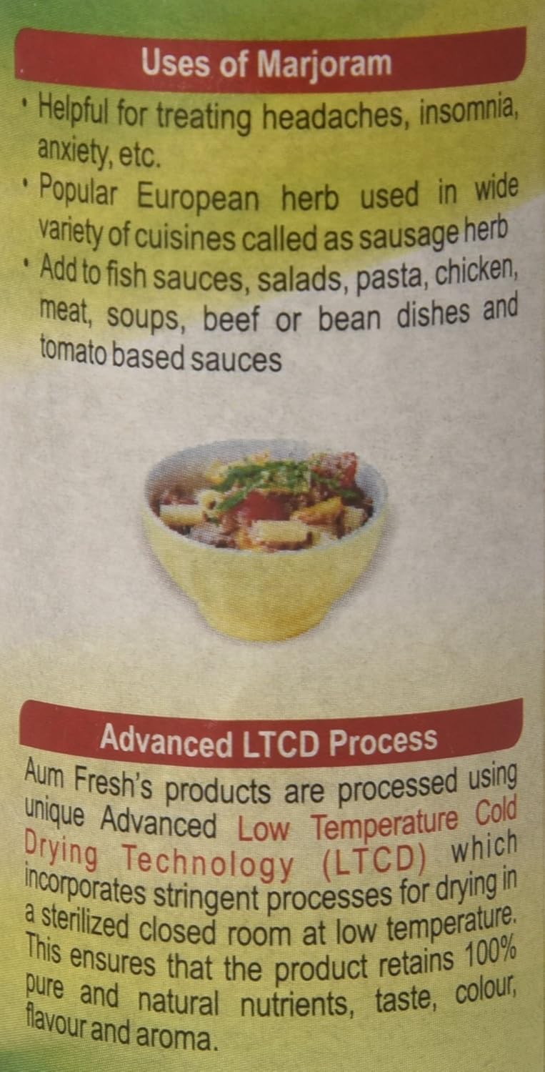 Seasoning | Marjoram - No Additives, No Artificial Flavours & Preservatives Free - Aum Fresh - 15gm