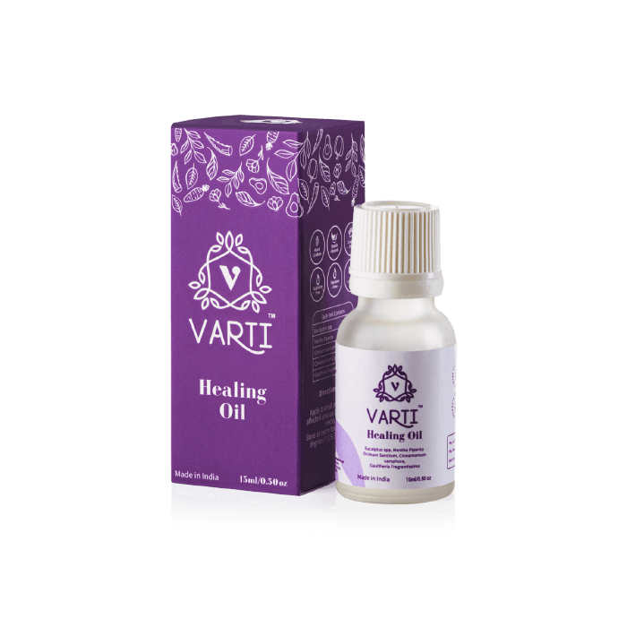 Healing Oil | Hand Crafted - Relieves From Cough, Cold, Nausea, Headaches, Body Pain, Joint Pains And Arthritis – Cruelty Free, Sulphate Free, Paraben Free & No Added Colour – Varti Ayurvedz – 15ml