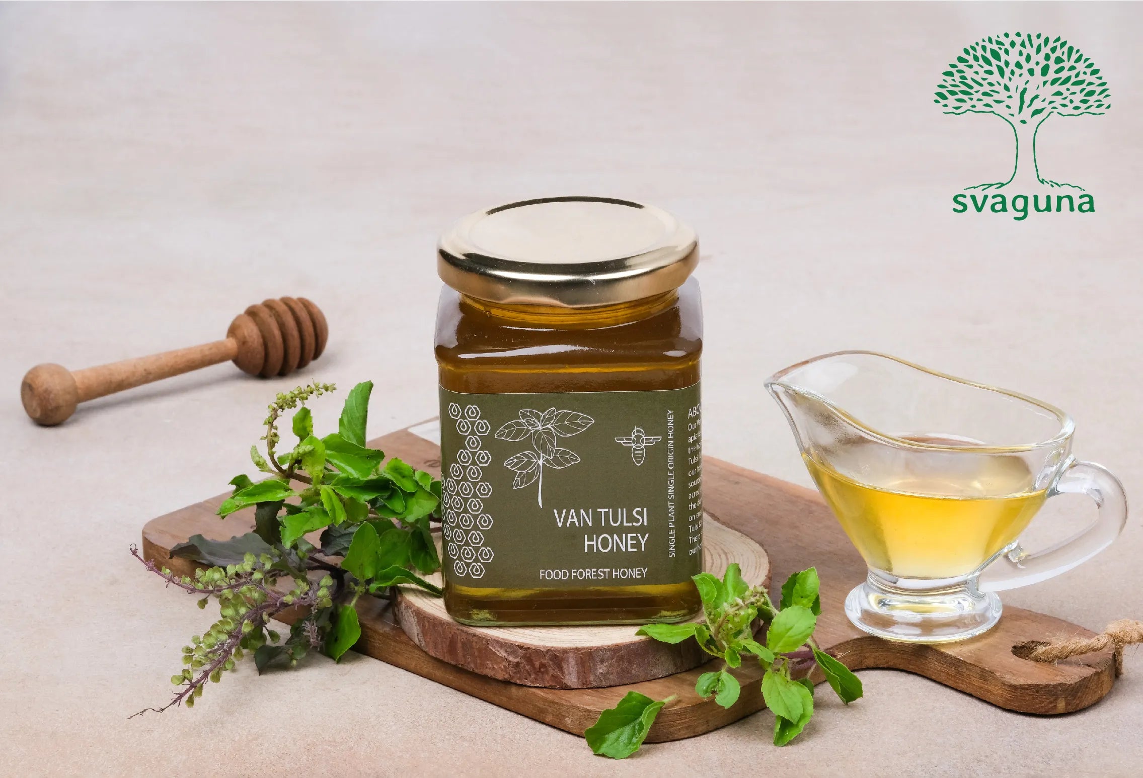 Honey | Van Tulsi Pure Forest Honey - Single Plant Single Origin Honey - No Added Sugar & No Additives - Svaguna - 350gm