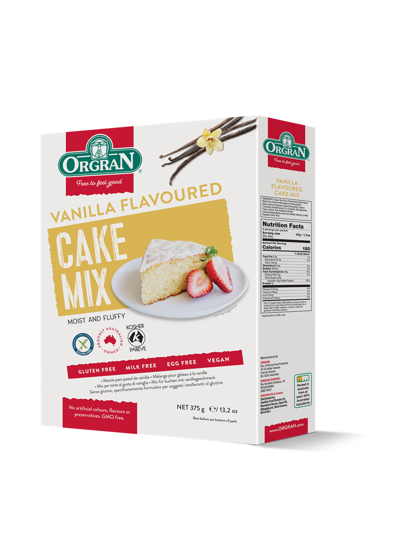 Vanilla Cake Mix | Vegan, Gluten Free, Dairy Free & Egg Free - Orgran – 375gm
