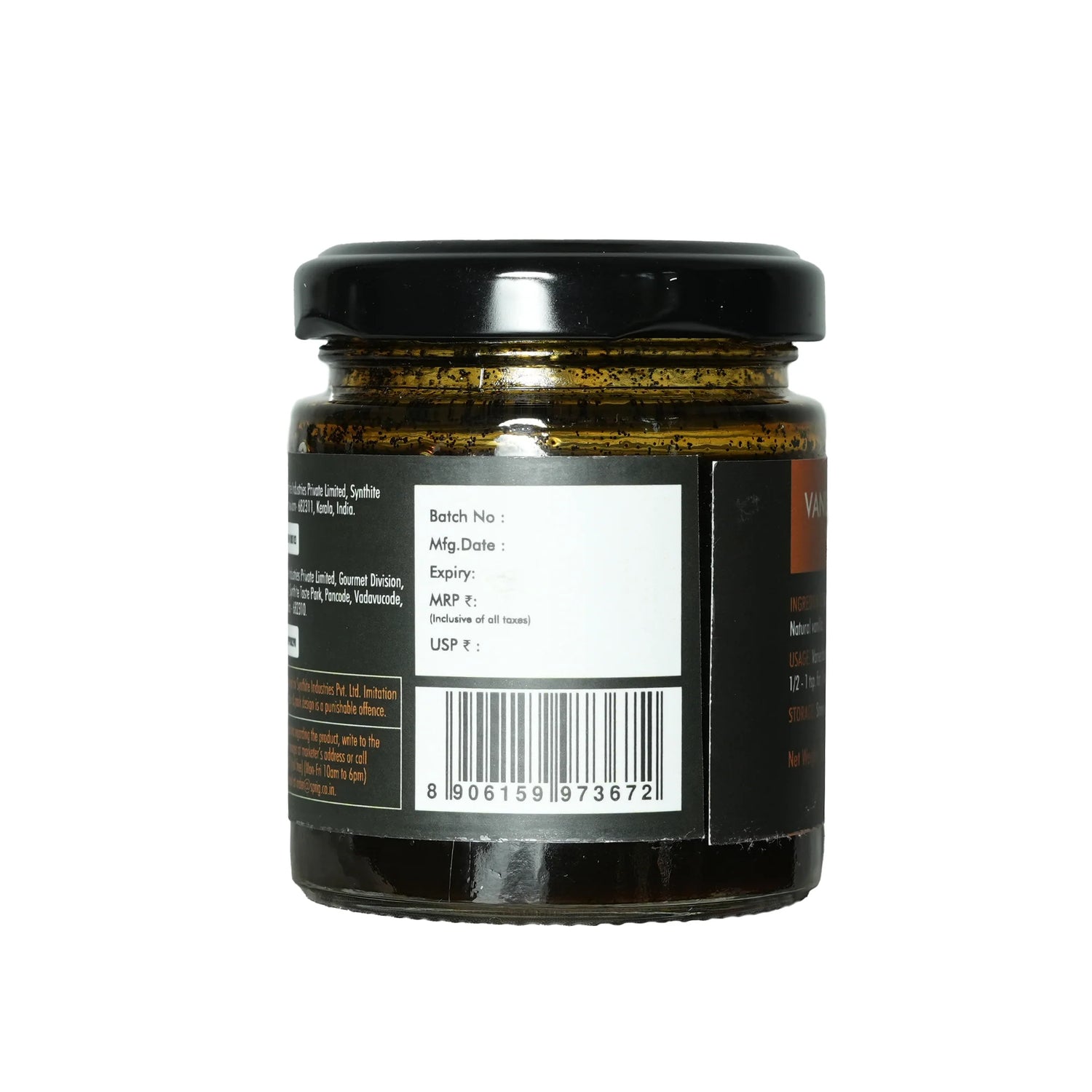 Vanilla Paste | Vanilla Bean Paste (With Seeds) - Made With Madagascar Vanilla Beans - For Ice Creams, Puddings, Custards, Gelato & More - 100% Alcohol Free - Gluten Free & Non GMO - Sprig - 125gm