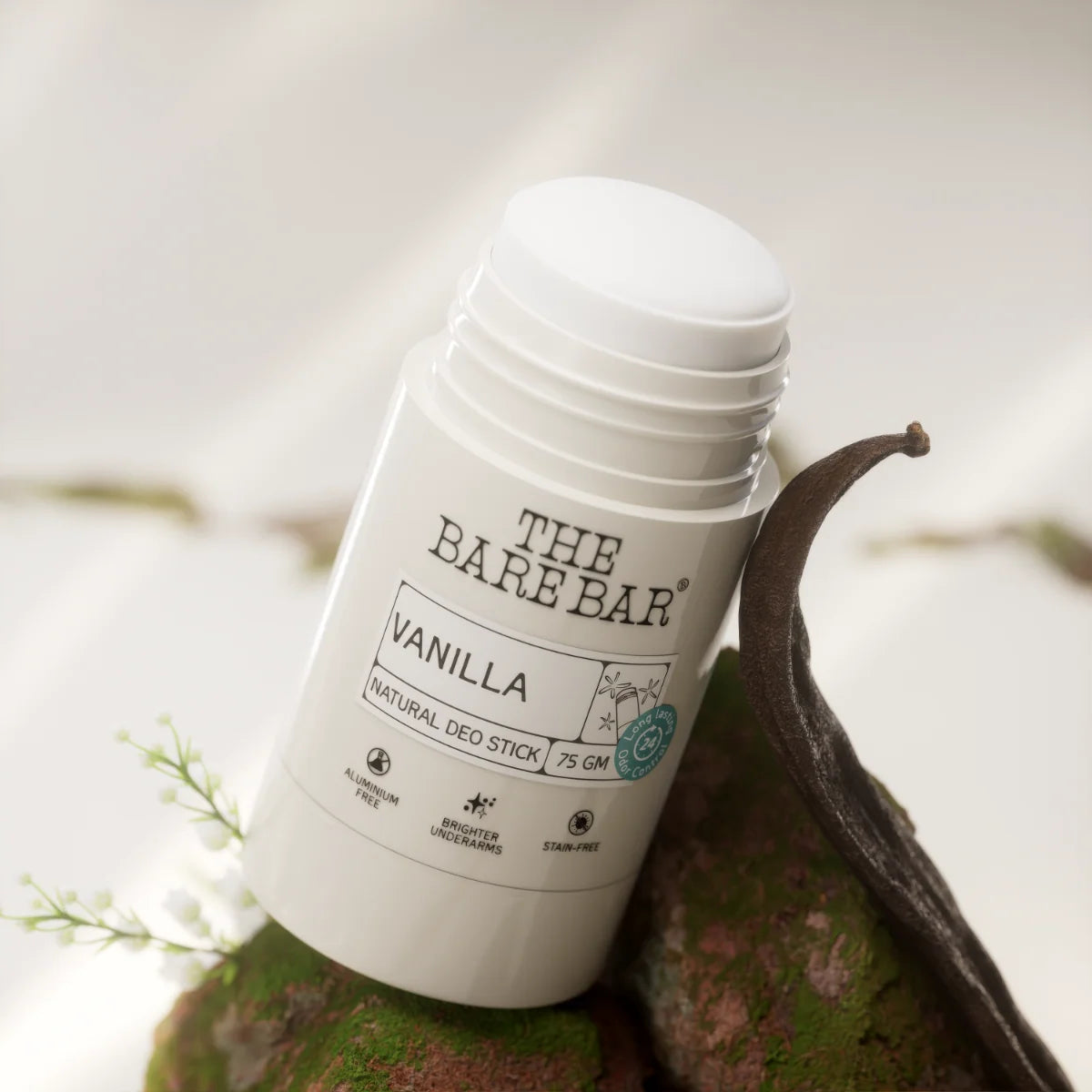 Deodorant | Vanilla Natural Deodorant (Deo Stick) -Vegan, No Artificial Fragrances, Paraben Free & No Added Preservatives- The Bare Bar - 75gm