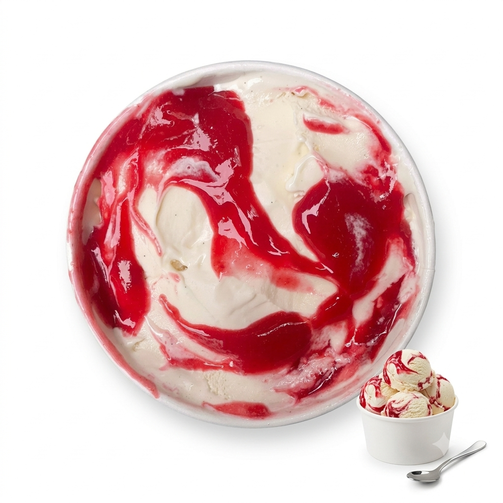 Ice Cream| Vanilla Raspberry Ripple Ice Cream-Balanced, Aromatic, and Elegant -No Artificial Flavours or Colours - Miri Kiri – 250gm