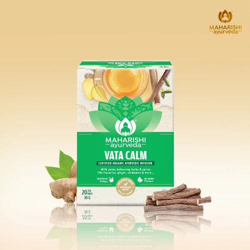 Tea | Vata Calm Tea - Certified Organic Ayurvedic Infusion - Gluten Free & No Added Flavours - Maharishi Ayurveda - 20 Tea Bags