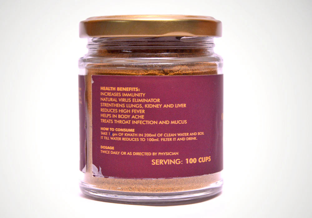 Vedic Immunity Booster | Himalayan Aushadhi Kwath - Strengthens Lungs, Kidney, Liver & Treats Throat Infection And Mucus - Organic Kashmir - 90gm
