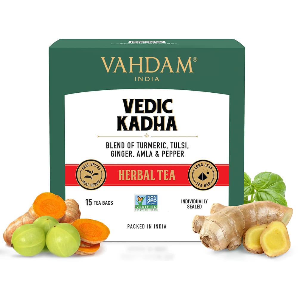 Vedic Kadha Herbal Tea – Vahdam – 15Tea Bags