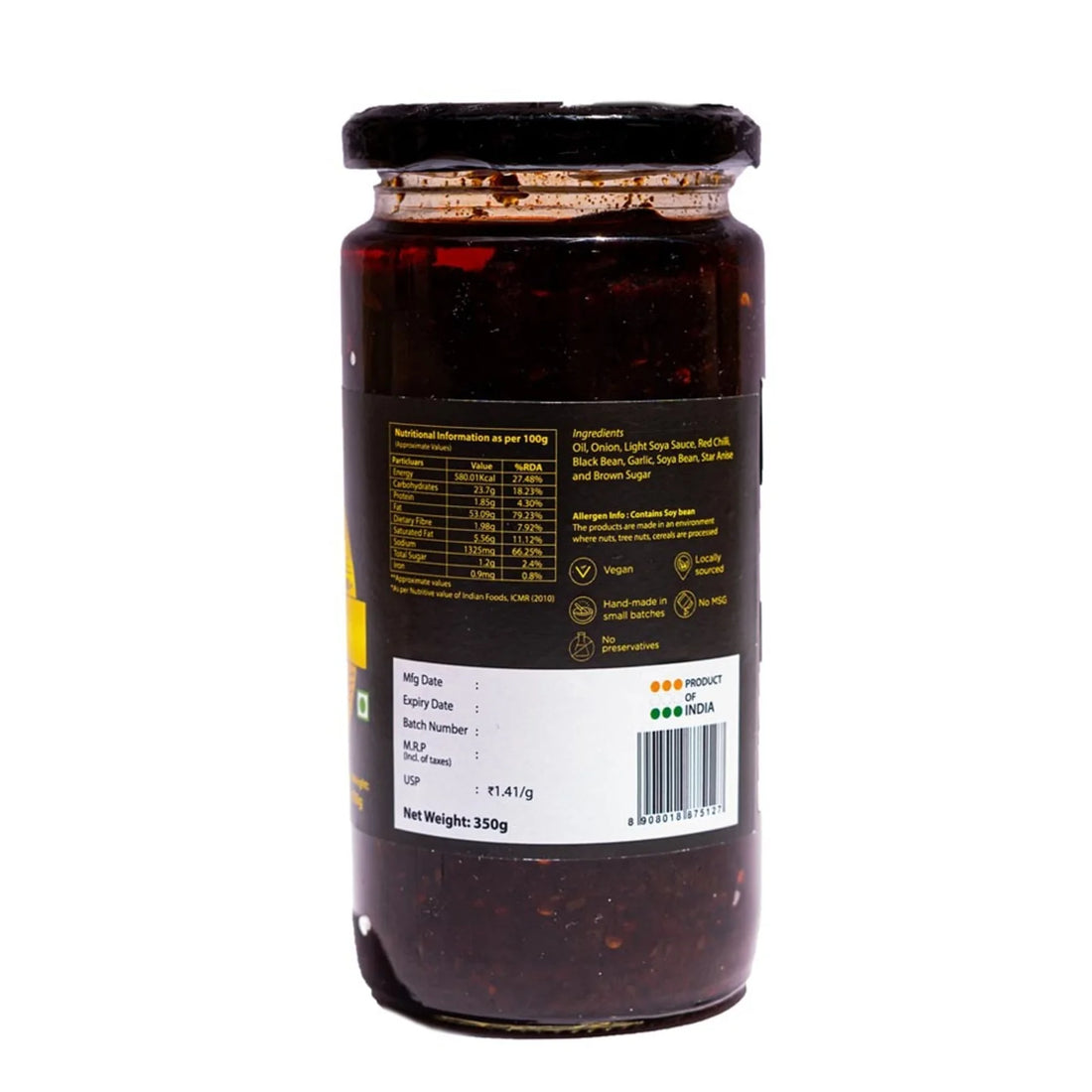 Veg Xo Sauce | (Made With Spicy Guntur Chilies) - Vegan, Preservatives Free & No Msg - Awe - 350gm