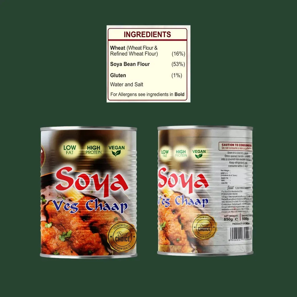 Chaap | Soya – Vegan, Low Fat & High Protein - Organic Nation – 850gm