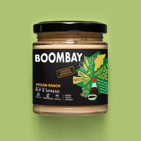 Ranch | Vegan Ranch - Pizza - Marinade - Salad - Herb Tangy Creamy - Vegan, Gluten Free, Zero Sugar & No Added Oil - Boombay - 190gm