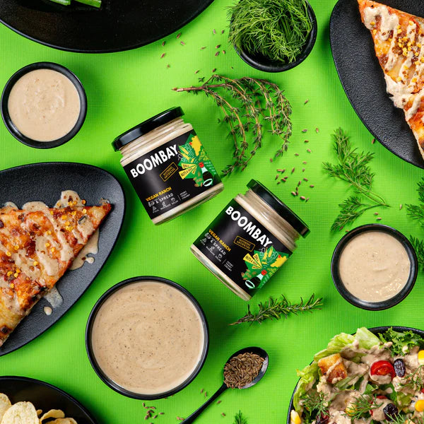 Ranch | Vegan Ranch - Pizza - Marinade - Salad - Herb Tangy Creamy - Vegan, Gluten Free, Zero Sugar & No Added Oil - Boombay - 190gm