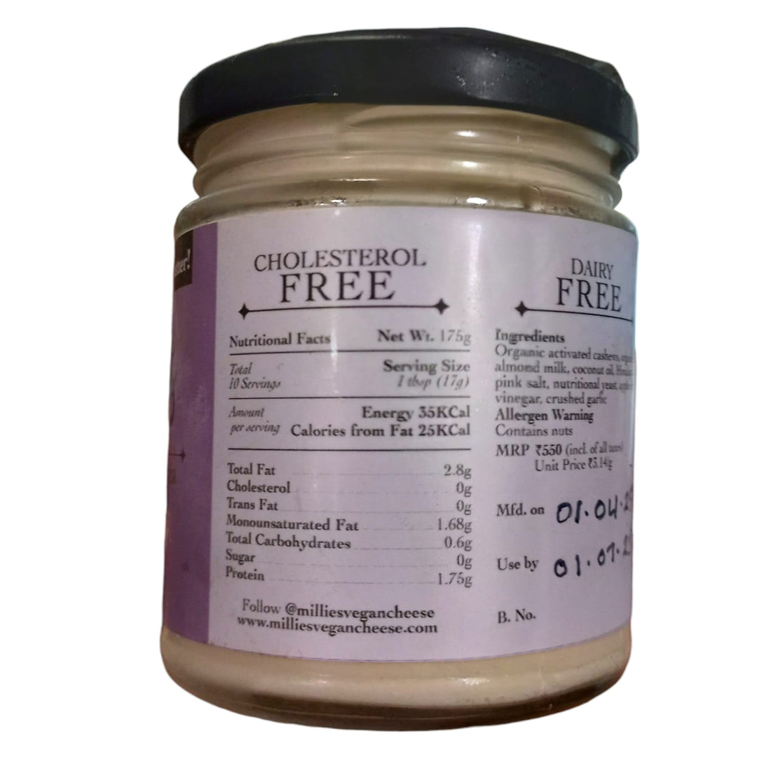 Vegan Butter | Garlic Butter - Dairy Free & Cholesterol Free – Millie’s Kitchen – 175gm