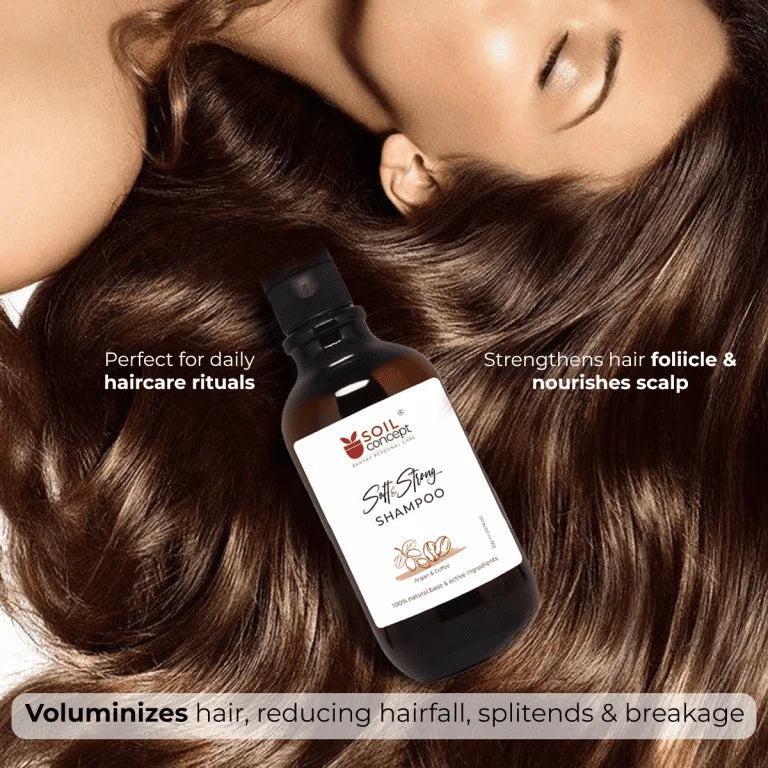 Shampoo | Vegan Shampoo - Argan & Coffee - 100% Natural Base & Active Ingredients - Vegan & Paraben Free - Soil Concept - 300ml