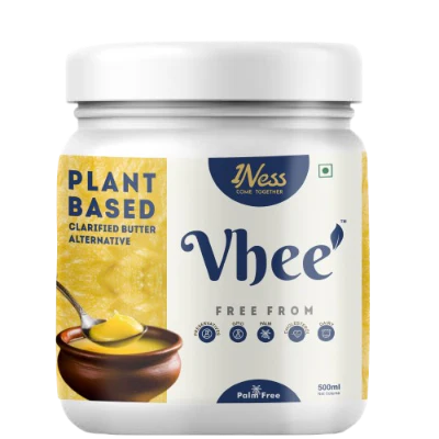 Vegan Ghee | Vhee - Plant Based Clarified Butter Alternative - Dairy Free, Preservatives Free, Non GMO, No Palm Oil & Cholesterol Free - 1Ness - 500ml